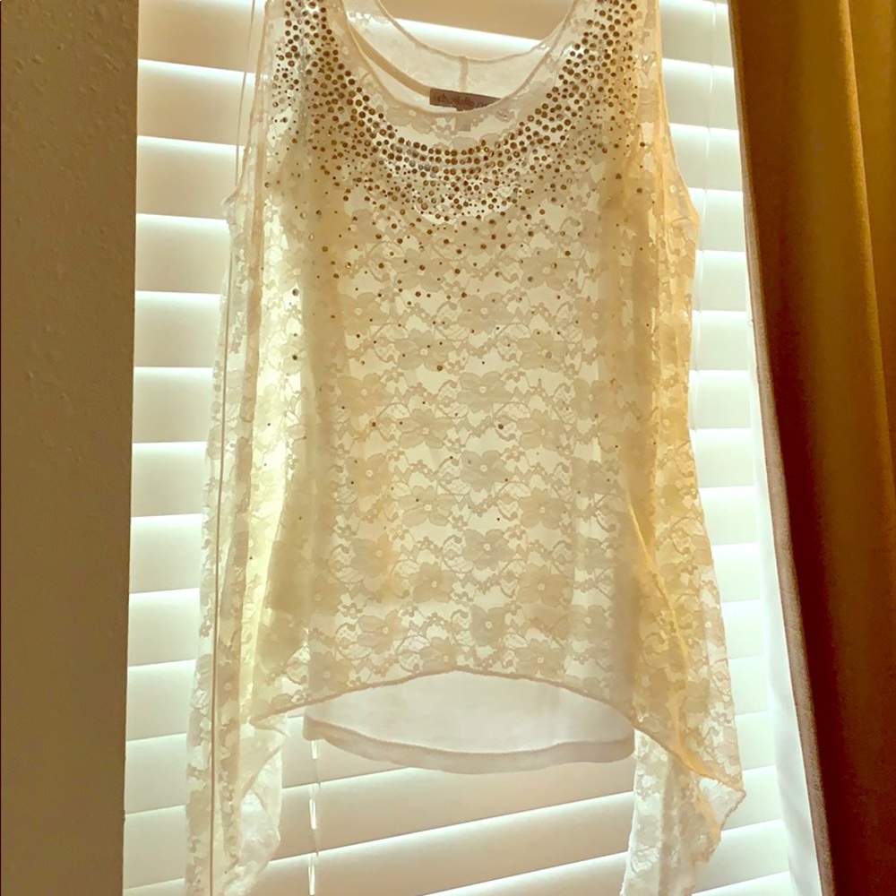 Charlotte Russe lace bling tank